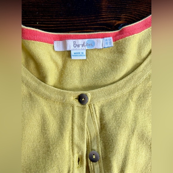 Boden Mustard Cotton Cardigan, Pin up style, US 12 - Picture 4 of 7